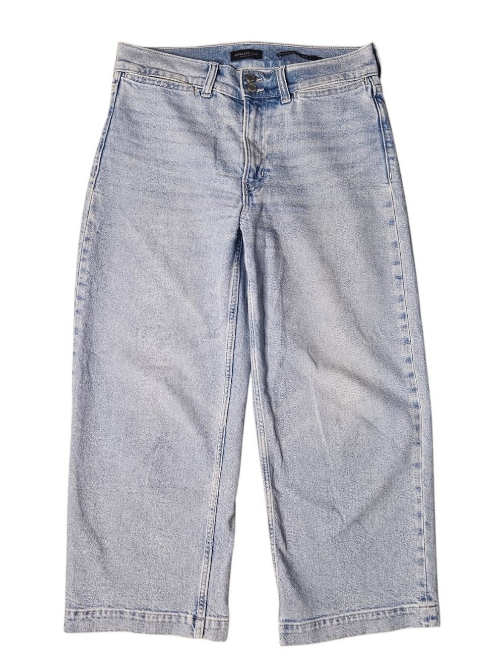 Banana Republic Women's High-Rise Wide-Leg Crop Jeans Light Wash